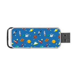 Space Rocket Solar System Pattern Portable Usb Flash (two Sides)