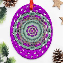 Festive Freedom Star On The Sky For Our Earth Ornament (oval Filigree) by pepitasart