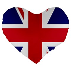 Uk Flag Union Jack Large 19  Premium Heart Shape Cushions by FlagGallery