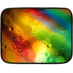 Abstract Sunlight Flower Reflection Color Macro Floating Yellow Circle Macro Photography Spheres Oil Double Sided Fleece Blanket (mini)  by Vaneshart