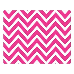 Chevrons Zigzag Pattern Design Pink White Double Sided Flano Blanket (large)  by Wegoenart