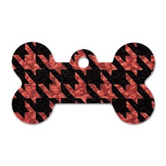Fabric Pattern Dogstooth Dog Tag Bone (two Sides) by Vaneshart