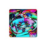 Abstract Flower Painting Square Magnet Front