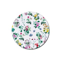Leaves Rubber Round Coaster (4 Pack)  by Sobalvarro