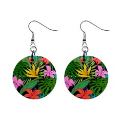 Tropical Greens Mini Button Earrings by Sobalvarro