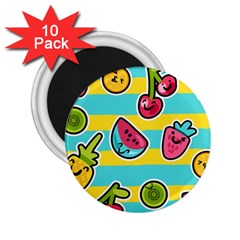 Summer Fruits Patterns 2 25  Magnets (10 Pack) 