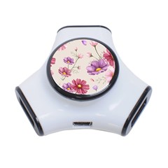 Vector Hand Drawn Cosmos Flower Pattern 3-port Usb Hub by Sobalvarro