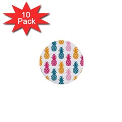 Tropic Fruit Pineapple Seamless Pattern Design Vector Illustration 1  Mini Buttons (10 Pack)  by Vaneshart