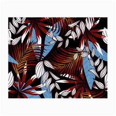 Trending Abstract Seamless Pattern With Colorful Tropical Leaves Plants Black Small Glasses Cloth (2 Sides)