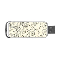 Topographic Lines Background Salmon Colour Shades Portable Usb Flash (two Sides)