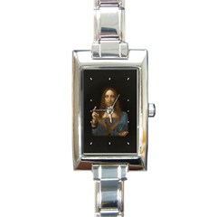 Salvator Mundi Leonardo Davindi 1500 Jesus Christ Savior Of The World Original Paint Most Expensive In The World Rectangle Italian Charm Watch