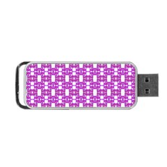 Pink  White  Abstract Pattern Portable Usb Flash (two Sides) by BrightVibesDesign
