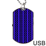 Circles Lines Black Blue Dog Tag USB Flash (One Side) Front