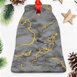 Marble neon retro light gray with gold yellow veins texture floor background retro neon 80s style neon colors print luxuous real marble Bell Ornament (Two Sides) Front