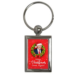 Make Christmas Great Again With Trump Face Maga Key Chain (rectangle) by snek