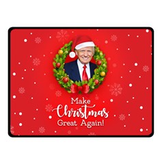 Make Christmas Great Again With Trump Face Maga Double Sided Fleece Blanket (small)  by snek