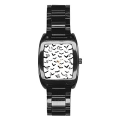 Bats Pattern Stainless Steel Barrel Watch by Sobalvarro