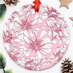 Pink Flowers Ornament (round Filigree) by Sobalvarro
