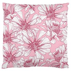 Pink Flowers Large Flano Cushion Case (one Side) by Sobalvarro