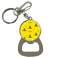 Gadsden Flag Don t Tread On Me Yellow And Black Pattern With American Stars Bottle Opener Key Chain by snek