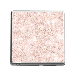 Rose Gold Pink Glitters Metallic Finish Party Texture Imitation Pattern Memory Card Reader (square 5 Slot) by genx