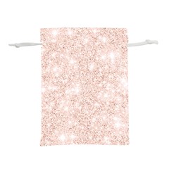 Rose Gold Pink Glitters Metallic Finish Party Texture Imitation Pattern Lightweight Drawstring Pouch (l) by genx