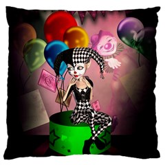 Cute Little Harlequin Large Flano Cushion Case (one Side) by FantasyWorld7