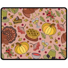 Thanksgiving Pattern Fleece Blanket (medium)  by Sobalvarro