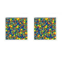 Clown World Pepe The Frog Honkhonk Meme Kekistan Funny Pattern Blue  Cufflinks (square) by snek
