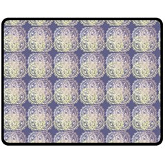 Doily Only Pattern Blue Double Sided Fleece Blanket (medium) 