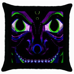 Demon Ethnic Mask Extreme Close Up Illustration Throw Pillow Case (black) by dflcprintsclothing