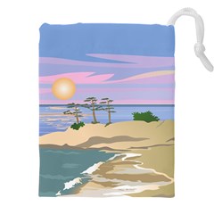 Vacation Island Sunset Sunrise Drawstring Pouch (4xl)