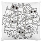 Circle Shape Pattern With Cute Owls Coloring Book Standard Flano Cushion Case (One Side) Front