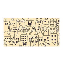 Seamless Pattern With Cute Monster Doodle Satin Wrap