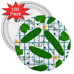 Seamless Pattern With Cucumber 3  Buttons (100 Pack) 