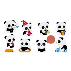 Playing Pandas Cartoons Satin Wrap