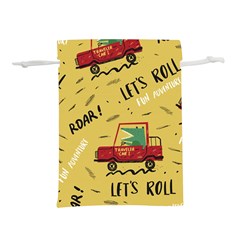 Childish Seamless Pattern With Dino Driver Lightweight Drawstring Pouch (s) by Vaneshart