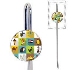 Egypt Travel Items Icons Set Flat Style Book Mark by Wegoenart