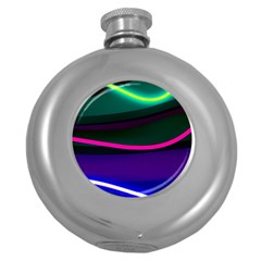 Neon Wonder Round Hip Flask (5 Oz) by essentialimage