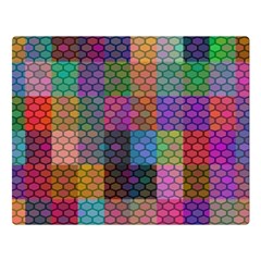 Random Colors Hexagon Double Sided Flano Blanket (large) 