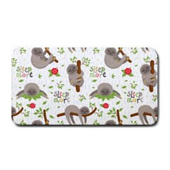 Seamless Pattern With Cute Sloths Sleep More Medium Bar Mats by Vaneshart