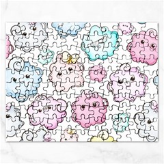 Cute Doodle Cartoon Seamless Pattern Rectangular Jigsaw Puzzl by Vaneshart