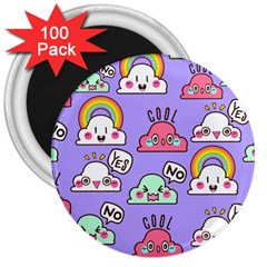 Cloud Seamless Pattern 3  Magnets (100 Pack) by Vaneshart