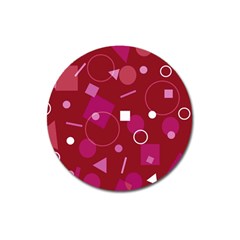 Lesbian Pride Flag Retro Shapes Pattern Magnet 3  (round) by VernenInk