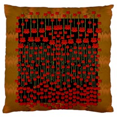 Summer  Flowers In A Floral Jungle Ornate Large Flano Cushion Case (two Sides) by pepitasart