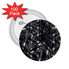 Black And White Intricate Geometric Print 2 25  Buttons (100 Pack) 