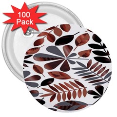 Shiny Leafs 3  Buttons (100 Pack) 