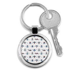 Insects-icons-square-seamless-pattern Key Chain (round)