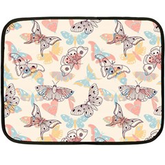 Pattern-with-hand-drawn-butterflies Double Sided Fleece Blanket (mini)  by Vaneshart