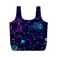 Realistic Night Sky Poster With Constellations Full Print Recycle Bag (m) by BangZart